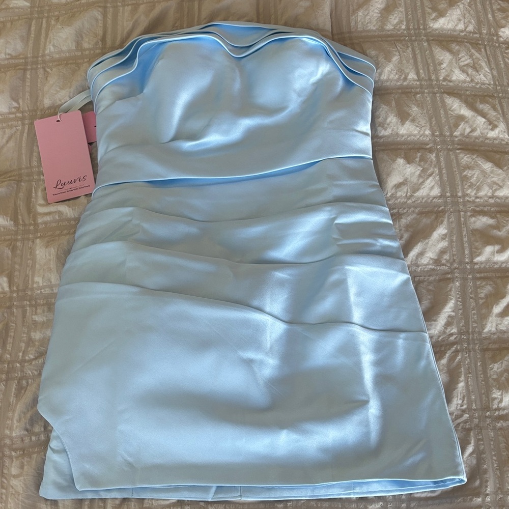 Light Blue Strapless Dress